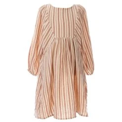 Brand new ✔️ Copper Key Big ???? Girls 7-16 3/4 Sleeve Stripe ???? Dress Ivory Multi ????