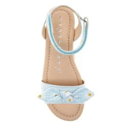 Flash Sale ✨ Copper Key ???? Girls' Dearisst Eyelet Bow Floral Gingham Flatform Wedges (Youth) Blue Multi ✔️ -Copper Key Shop unnamed file 2426