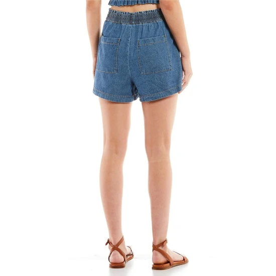 Top 10 ❤️ Copper Key Coordinating High Rise Chambray Denim Shorts Medium Wash ???? 2 Top 10 ❤️ Copper Key Coordinating High Rise Chambray Denim Shorts Medium Wash ???? - Image 2
