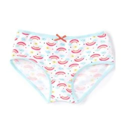Promo ???? Adventure Wear By Copper Key Little ???? Girls 2T-5 Happy Rainbow Hipster Brief Panties Aqua Rainbow ????