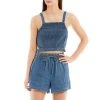 Coupon ⭐ Copper Key Coordinating Smocked Chambray Denim Tank Top Medium Wash ????