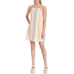 Flash Sale ⭐ Copper Key Stripe Square Neck Tie Back ???? Dress Multi Stripe ⭐