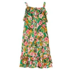 Best reviews of ???? Copper Key Big ???? Girls 7-16 Ruffle-Hem Button Front Floral Swing ???? Dress Multi ????