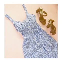 Buy ???? Copper Key Button Front Tiered Empire Midi ???? Dress Blue White ???? -Copper Key Shop unnamed file 2520