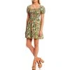Budget ???? Copper Key Textured Puff Sleeve Smocked Floral ???? Dress Multi ????
