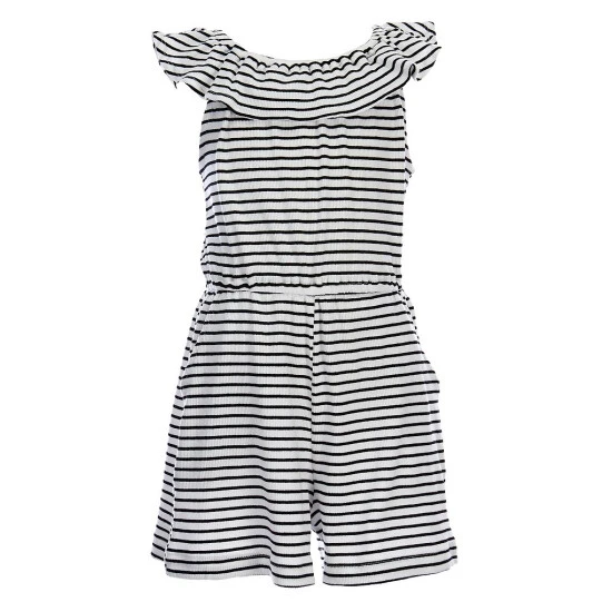 Best deal ⌛ Copper Key Big ???? Girls 7-16 Sleeveless Ruffle Neck Striped Romper Snow Black ???? 1 Best deal ⌛ Copper Key Big ???? Girls 7-16 Sleeveless Ruffle Neck Striped Romper Snow Black ????