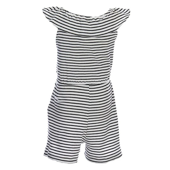 Best deal ⌛ Copper Key Big ???? Girls 7-16 Sleeveless Ruffle Neck Striped Romper Snow Black ???? 2 Best deal ⌛ Copper Key Big ???? Girls 7-16 Sleeveless Ruffle Neck Striped Romper Snow Black ???? - Image 2