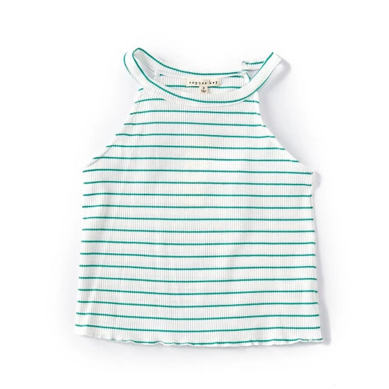 Best Pirce ???? Copper Key Big ???? Girls 7-16 Striped Ribbed Halter Tank Top Lime/white ???? 1 Best Pirce ???? Copper Key Big ???? Girls 7-16 Striped Ribbed Halter Tank Top Lime/white ????