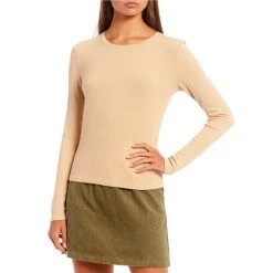 Flash Sale ???? Copper Key Long Sleeve Ribbed Knit Tee Ivory ????