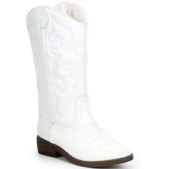 Budget ⭐ Copper Key ???? Girls' Leather Round Toe Western Cowboy ???? Boots (Toddler) White ???? -Copper Key Shop unnamed file 394