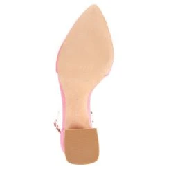 Flash Sale ???? Copper Key Stylish Leather Block Heel Pointed Toe Pumps Prom Pink ???? -Copper Key Shop unnamed file 543