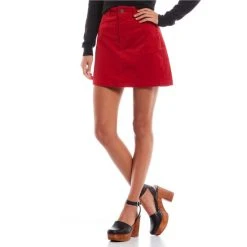 Coupon ???? Copper Key High-Rise Velveteen Mini ???? Skirt Red ????