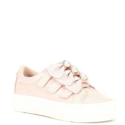 Buy ???? Copper Key ???? Girls' Pearlinna Pearl Bow ???? Sneakers (Toddler) Rose Smoke ????