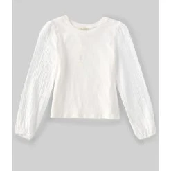 Best Sale ???? Copper Key Big ???? Girls 7-16 Swiss Dot Long Sleeve Top Ivory ????