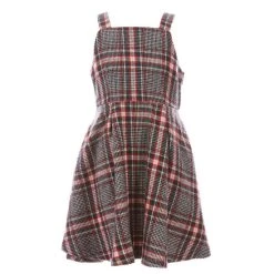 Discount ???? Copper Key Big ???? Girls 7-16 Plaid Pinafore Grey Multi ????