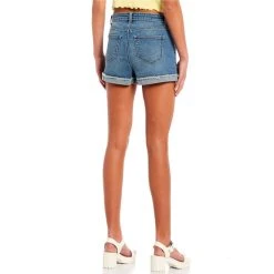 Cheap ???? Copper Key Mid Rise Rolled Cuff Frayed Hem Denim Shorts Medium Stonewash ???? -Copper Key Shop unnamed file 794
