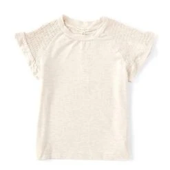 Brand new ???? Copper Key Big ???? Girls 7-16 Short Sleeve Smocked Flutter Sleeve Knit Top Gold ???? -Copper Key Shop unnamed file 823