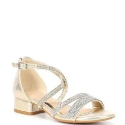 Discount ???? Copper Key ???? Girls' Charrming Glitzy Rhinestone Detail Strappy ???? Dress ???? Sandals (Toddler) Silver ????